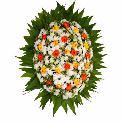 Coroa de Rosas, Gérberas e Crisântemos