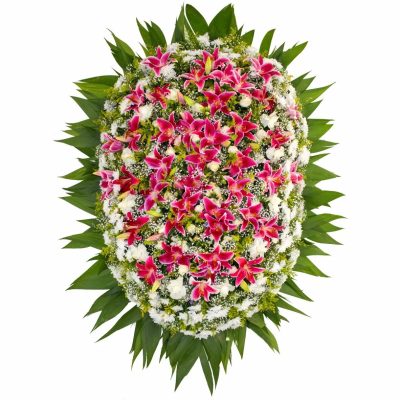 Coroa de Rosas, Astromélias e Antúrios ou Lírios